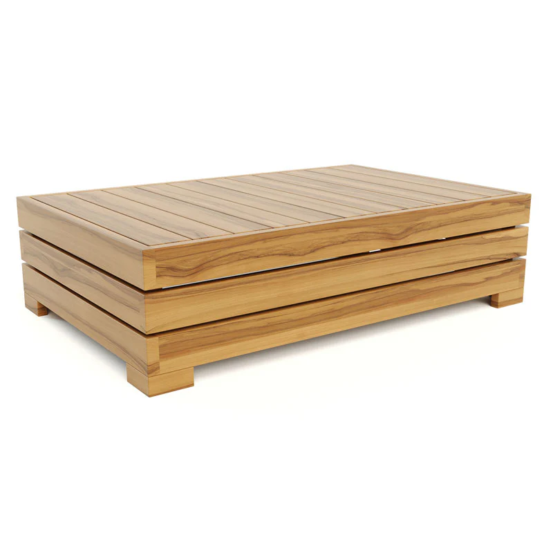 Tola Outdoor Teak Coffee Table with Slatted Top - Image 2
