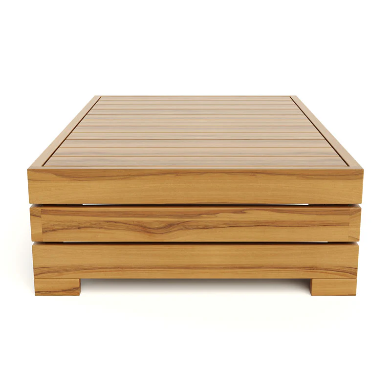 Tola Outdoor Teak Coffee Table with Slatted Top - Image 3