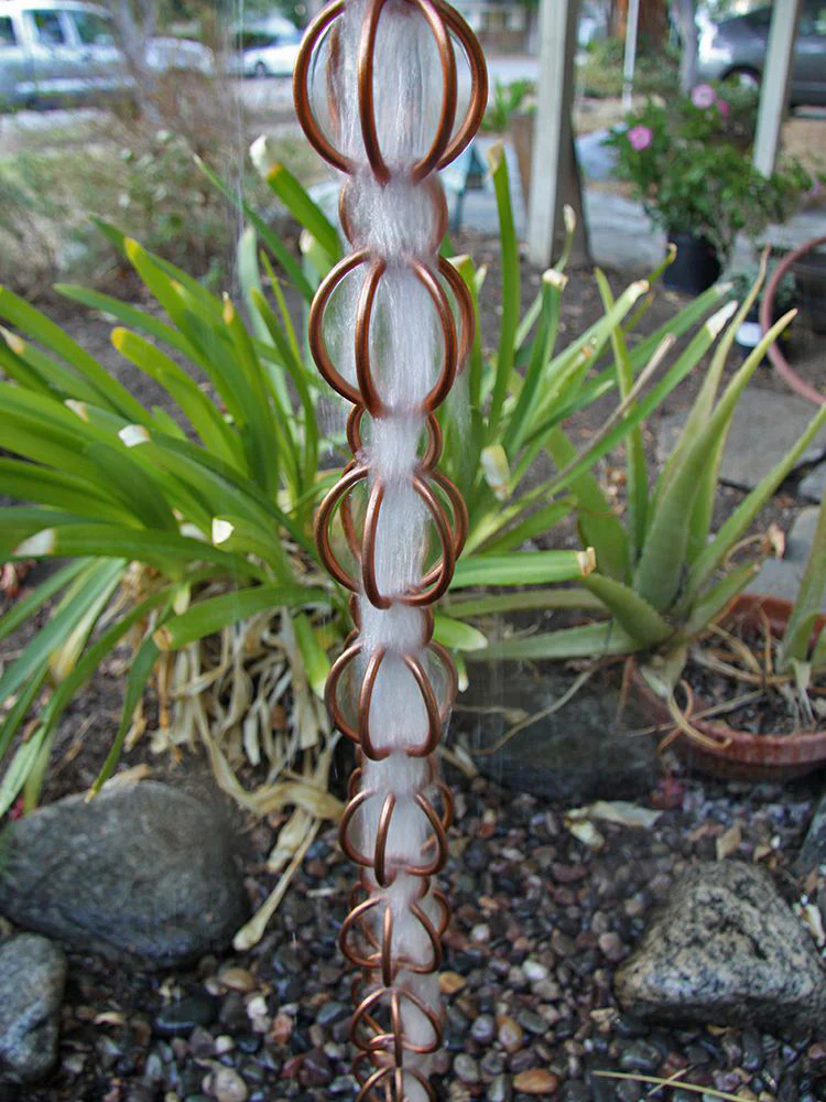 Triple Loops Copper Rain Chain - Image 3
