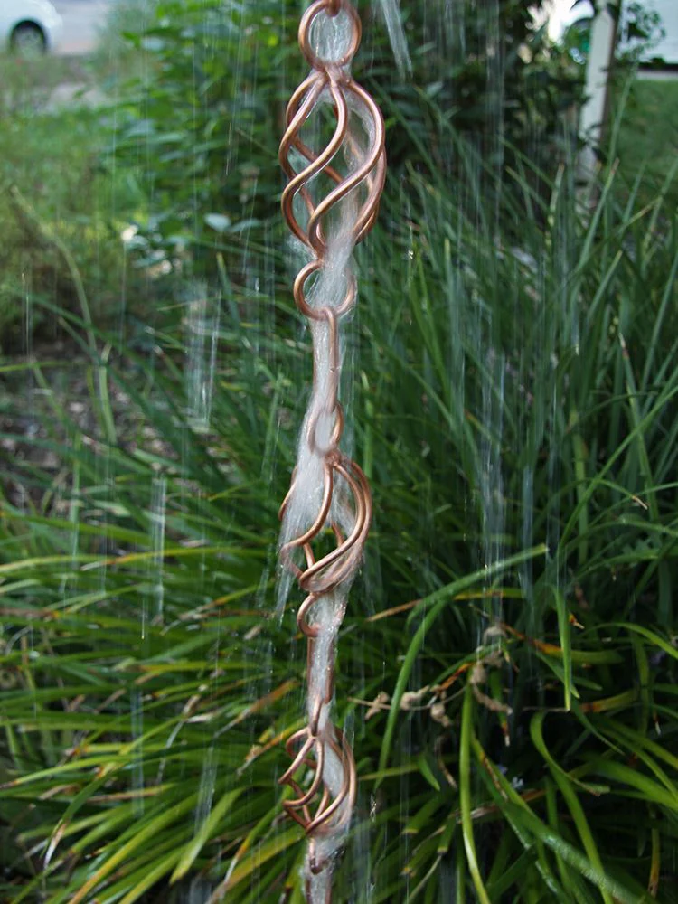 Twist Loops Copper Rain Chain - Image 3