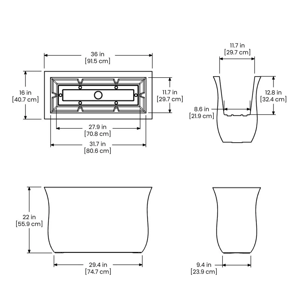 Valencia 36in x 16in Rectangle Planter - Image 8