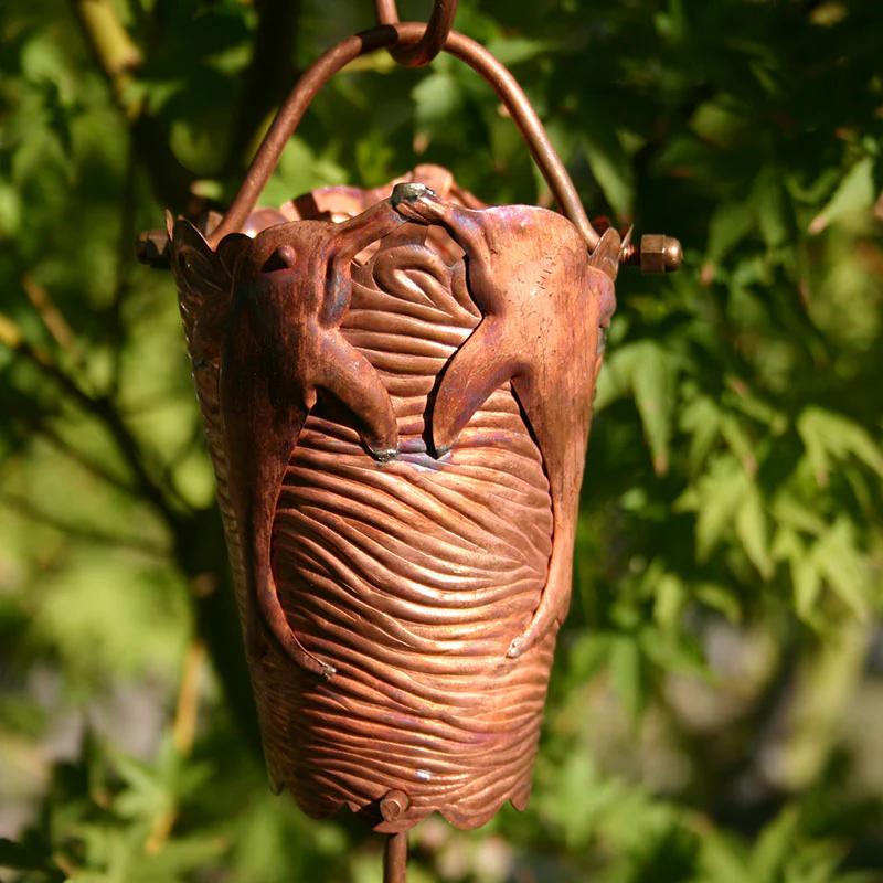 Wave & Dolphin Theme Copper Rain Chain