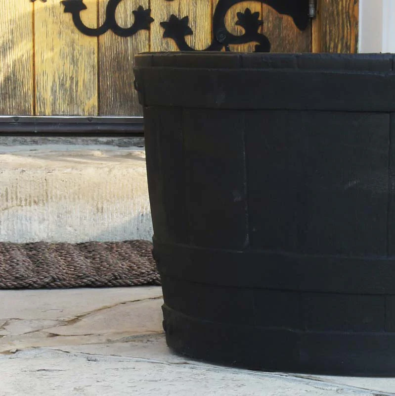 Whiskey Barrel Planter - Black - Image 10