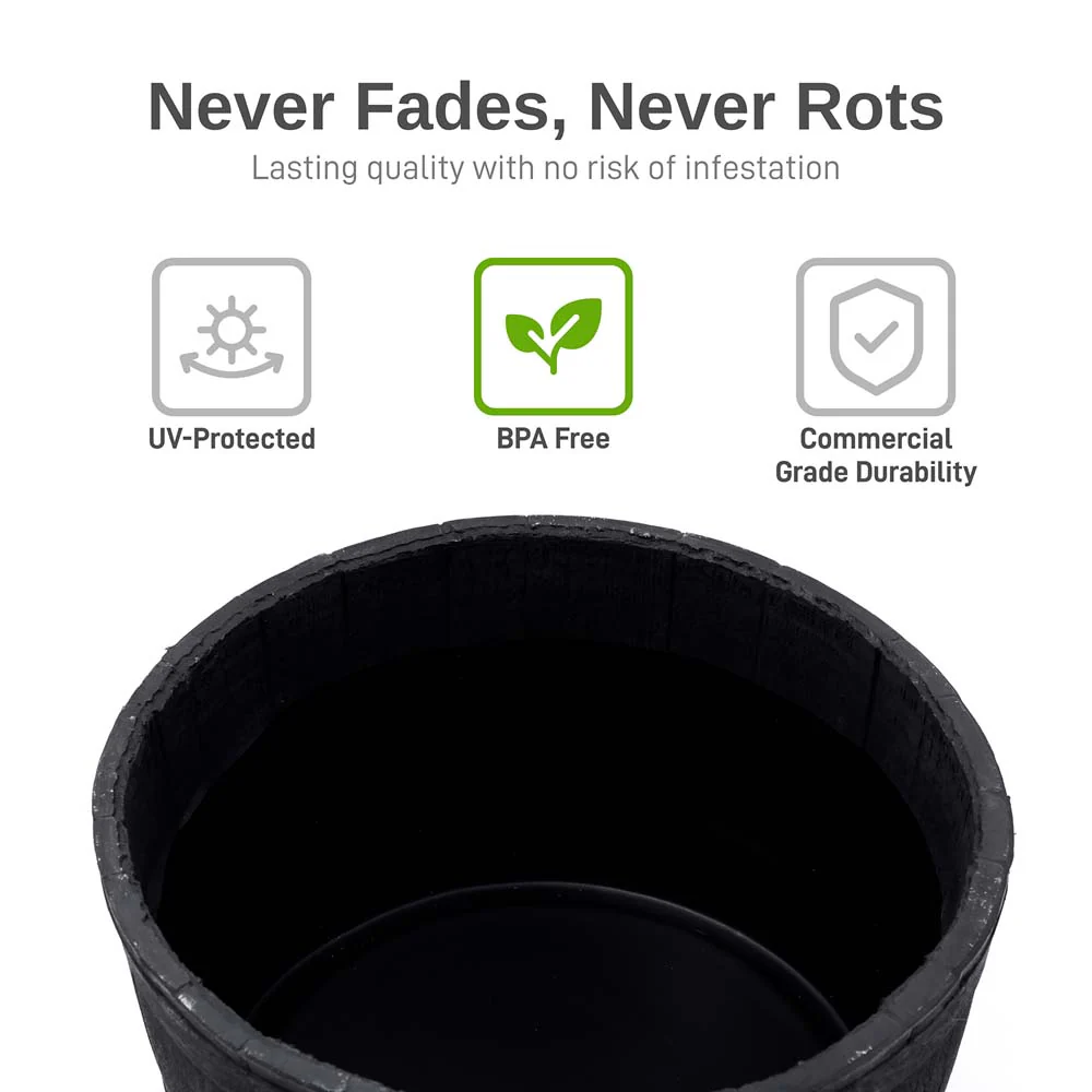 Whiskey Barrel Planter - Black - Image 4