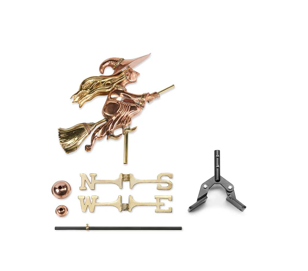 Witch Cottage Weathervane - Pure Copper w/Roof Mount - Image 2