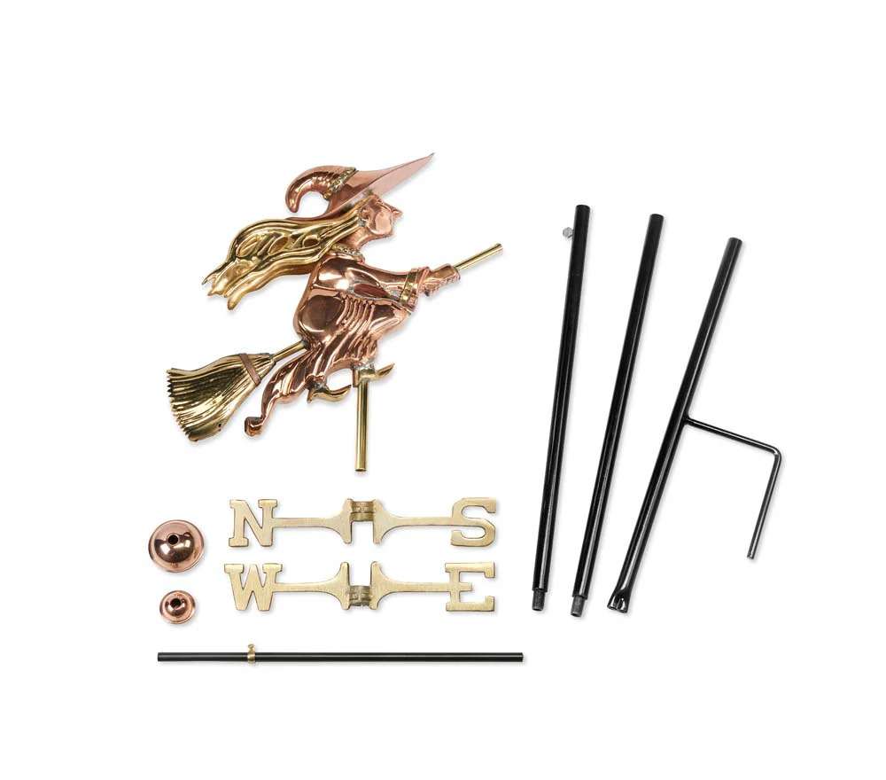 Witch Garden Weathervane - Pure Copper w/Garden Pole - Image 2