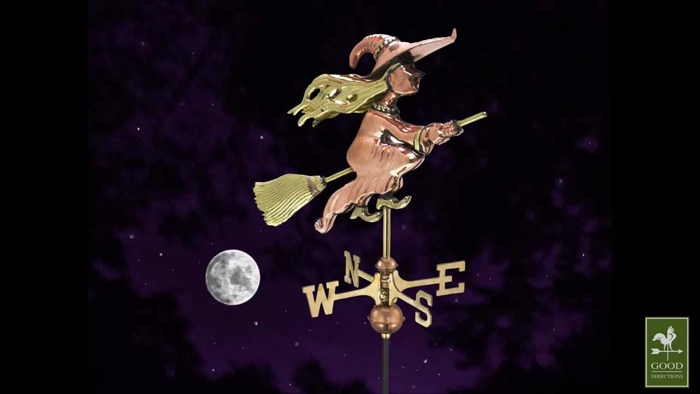 Witch Garden Weathervane - Pure Copper w/Garden Pole - Image 3