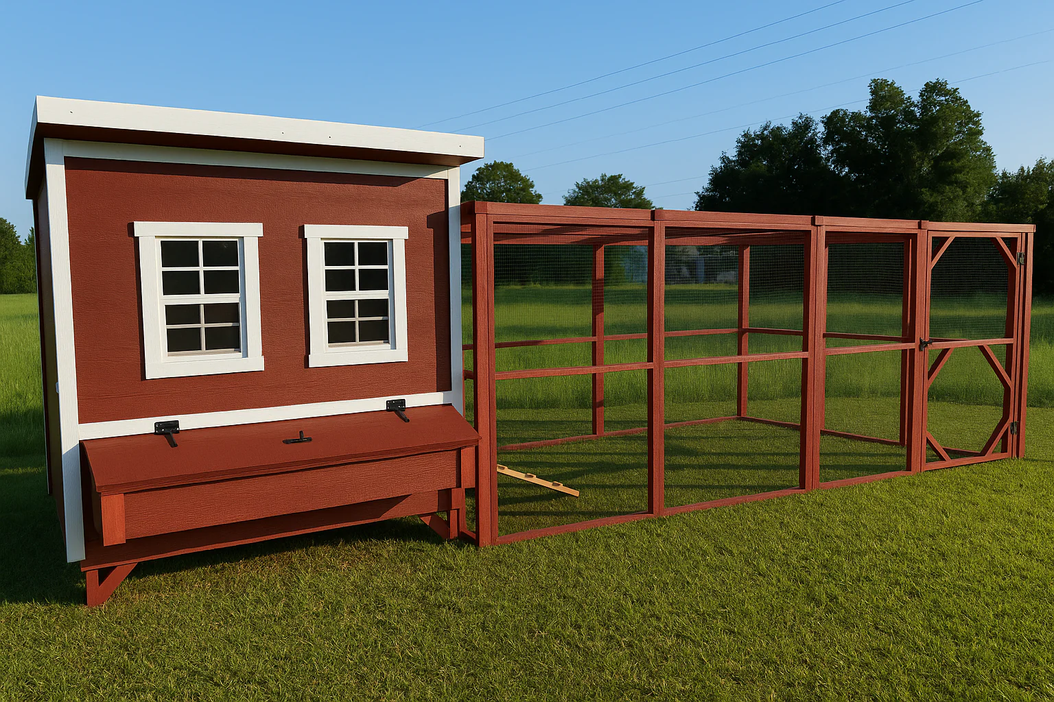 Wooden 16 Ft. Chicken Run (8’W X 16’L X 6’3”H) - Image 25