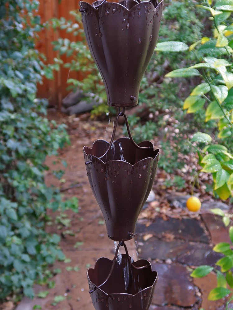 XL Scallop Cups Rain Chain - Image 6
